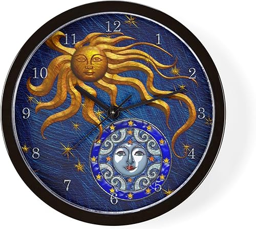 CafePress Harvest Moons Sun & Moon - Reloj de pared decorativo único de 10 pulgadas