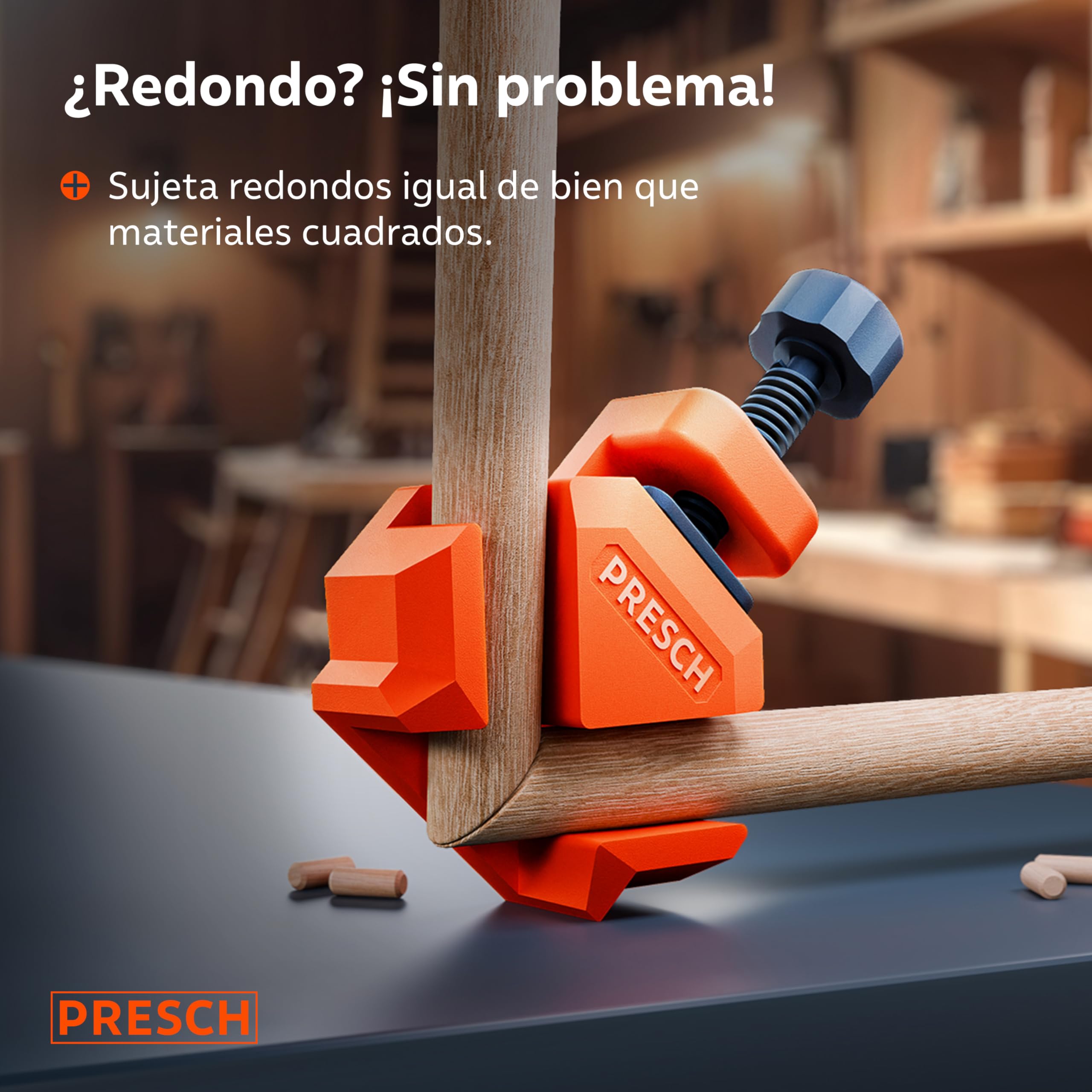Presch Sargento escuadra 4 uds - Sargentos angulo para grosores de tablero de hasta 26 mm - 25 kg de fuerza de sujeción para ángulos exactos de 90° - Robustas de plástico reforzado con fibra de vidrio