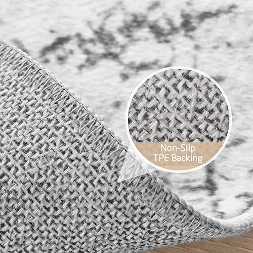 Miniatura 4 de Alfombra de área para sala de estar 5 x 7 pulgadas grande marroquí suave esponjosa geométrica lavable para dormitorio comedor oficina guardería