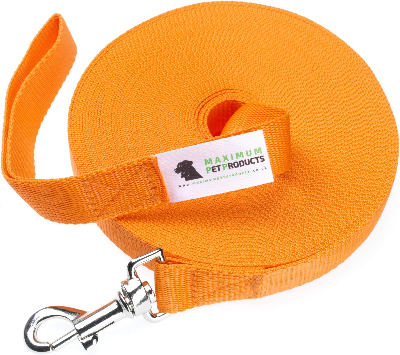 Maximum Pet Products 100ft Orange dog training lead