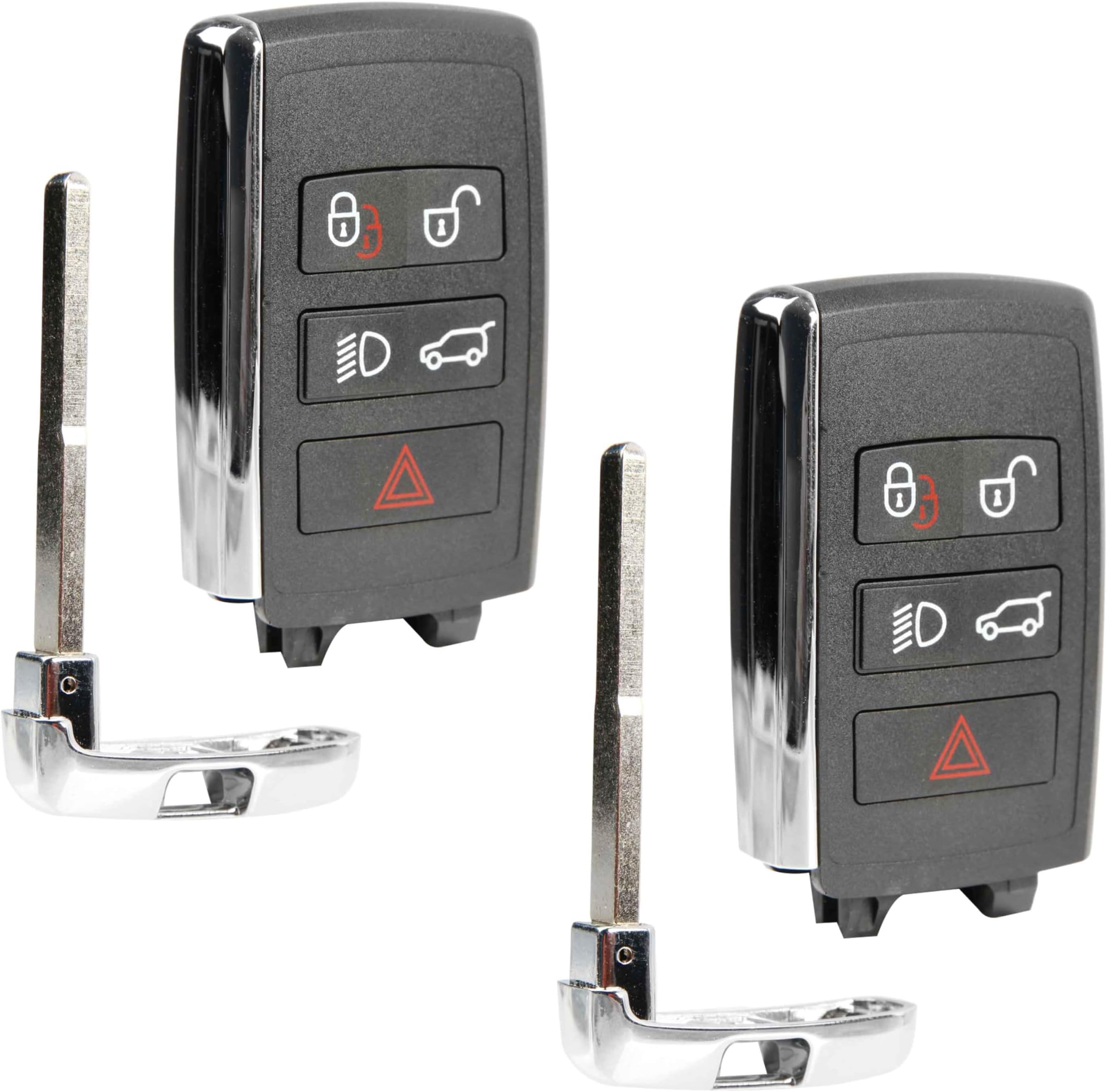 2X Key Fob Remote Replacement 5-Button Smart for 2018-2023 Land Rover Range Rover Sport Discovery Evoque Defender (K0BJXF18A, LR116873)