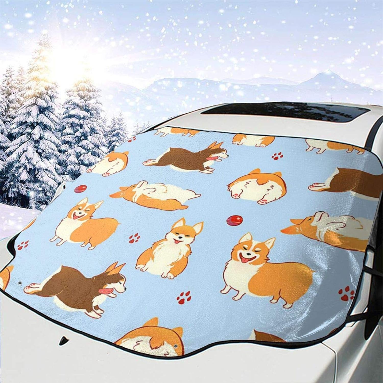 車用 車フロントガラスカバー 凍結防止カバー コーギー 犬柄 フロントガラス凍結防止シート 車窓日よけ シートフロントガラスサンシェード カーシェード 遮光 劣化防止 霜よけ 断熱 簡単取付 折り畳み 雪対策 収納袋付き 雪対策 車用 車フロントガラスカバー 凍結防止カバー コーギー 犬柄 フロントガラス凍結防止シート 車窓日よけ シートフロントガラスサンシェード カーシェード 遮光 劣化防止 霜よけ 断熱 簡単取付 折り畳み 雪対策 収納袋付き 雪対策