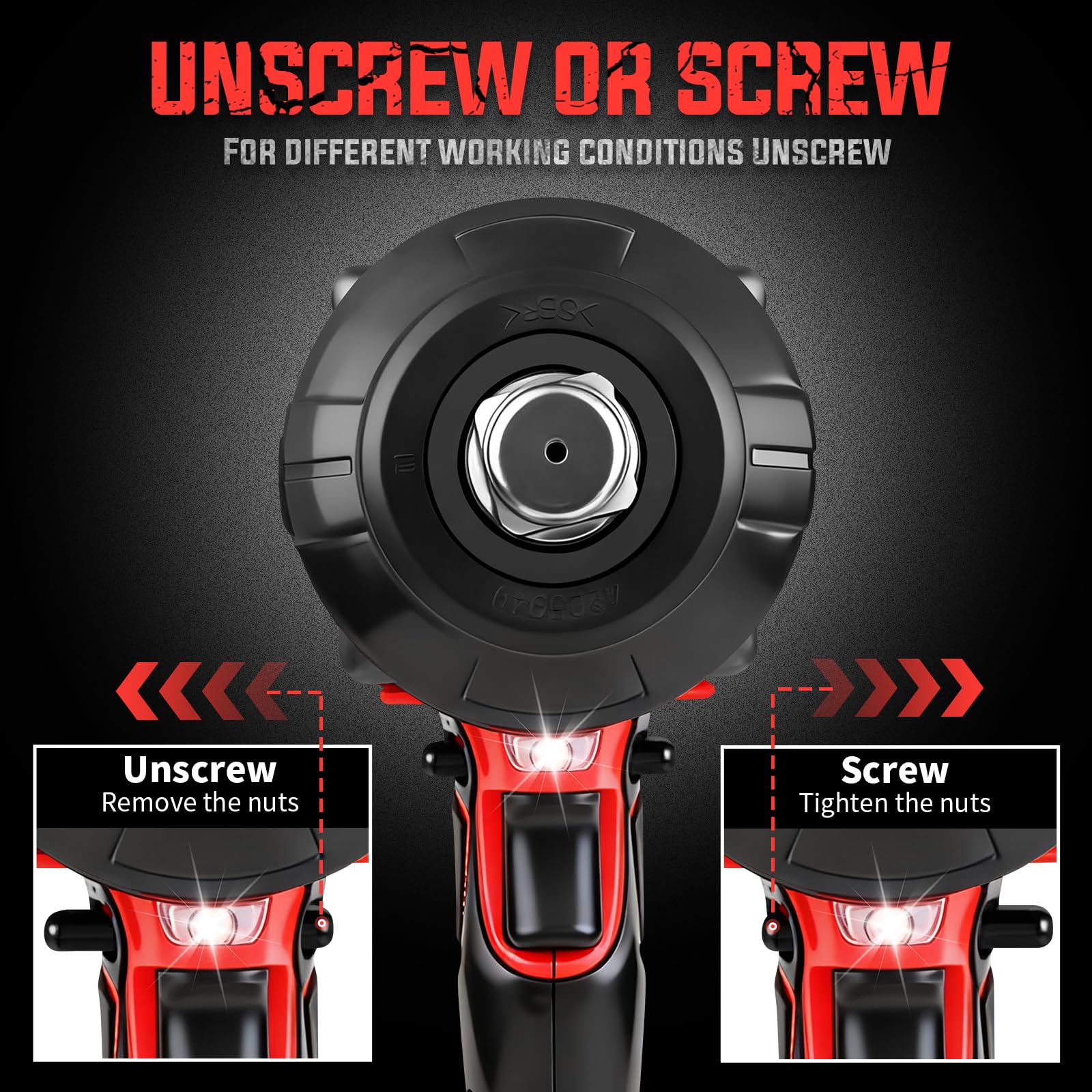 TEENO Avvitatore a Impulsi 1600 Nm, 1/2" Brushless Avvitatore ad Impulsi con 2 Batterie da 4000mAh, 2400 RPM e testine adattatrici e caricatore rapido, Avvitatori a Massa Battente per Auto Casa