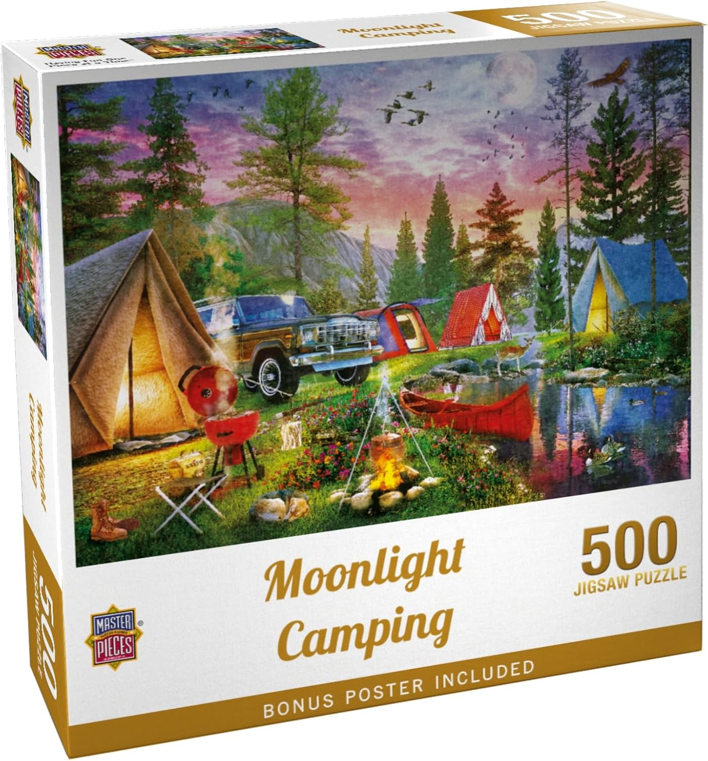 MasterPieces 300 Piece EZ Grip Jigsaw Puzzle - Moonlight Camping - 18"x24"