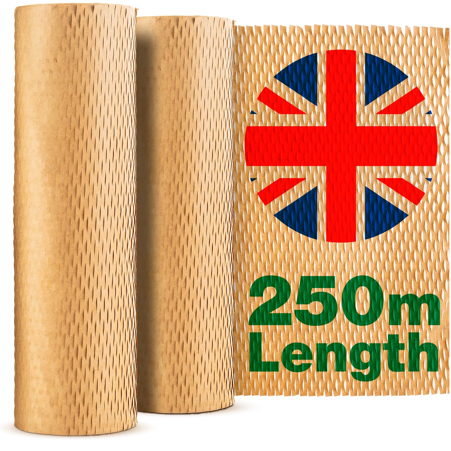 Brown Honeycomb Packing Paper Roll 250m x 30cm | Eco Bubble Wrap Alternative for Moving House | Packing Paper for Moving, Shipping & Packaging Materials | Plastic Free Protection