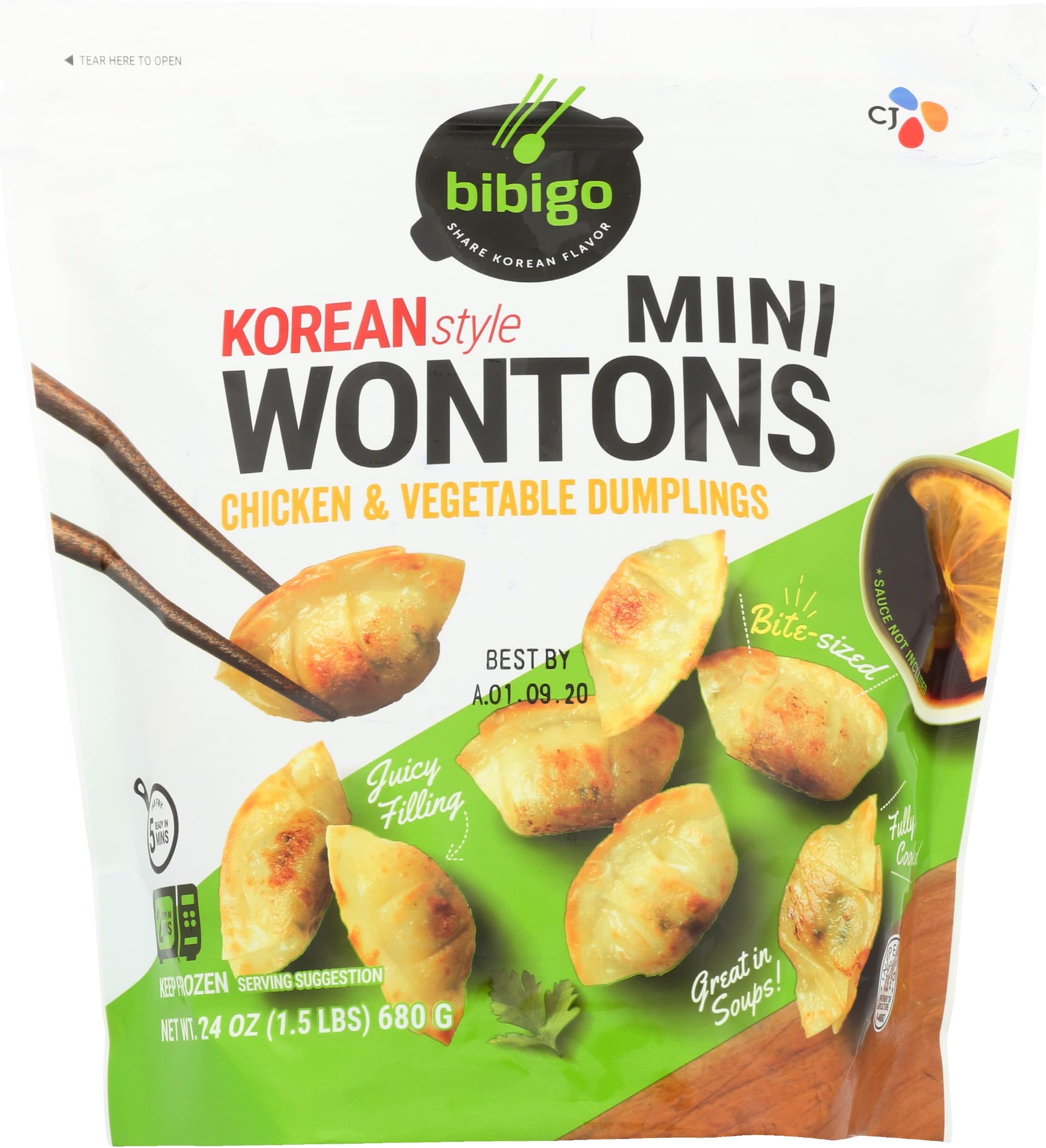 bibigo Mini Chicken & Vegetable Wonton, 24 Oz
