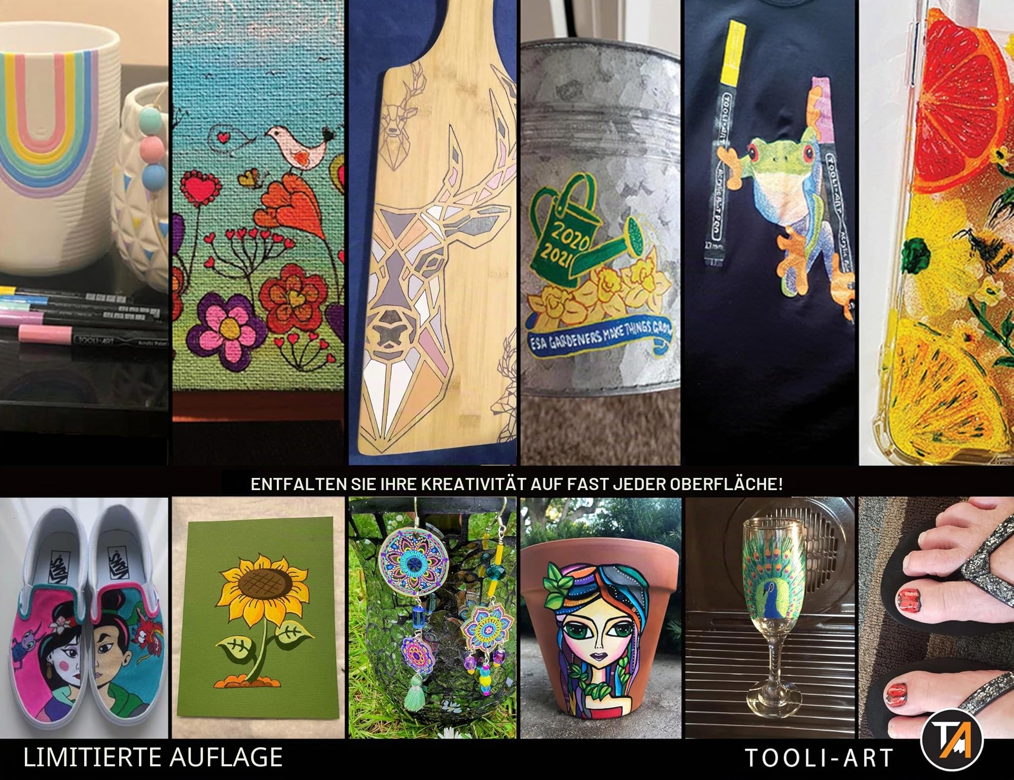 TOOLI-ART Acrylstifte, 48 Marker, limitierte Auflage, 0,7 mm, extra feine Spitze, für Steinmalerei und mehr, ungiftig, wasserbasiert