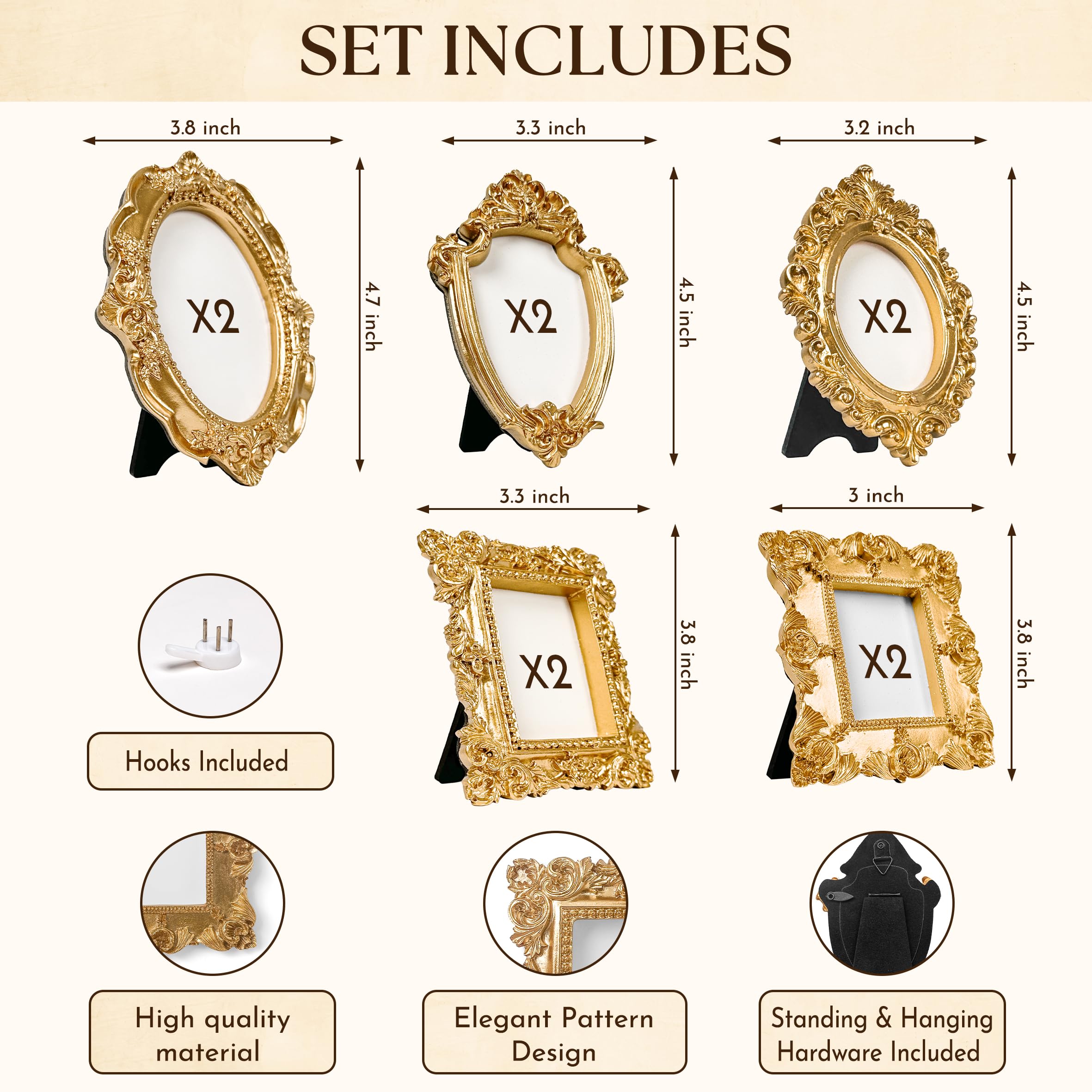 Amazon.com - 97 Decor Small Rose Gold Picture Frames Set - 10 Pcs