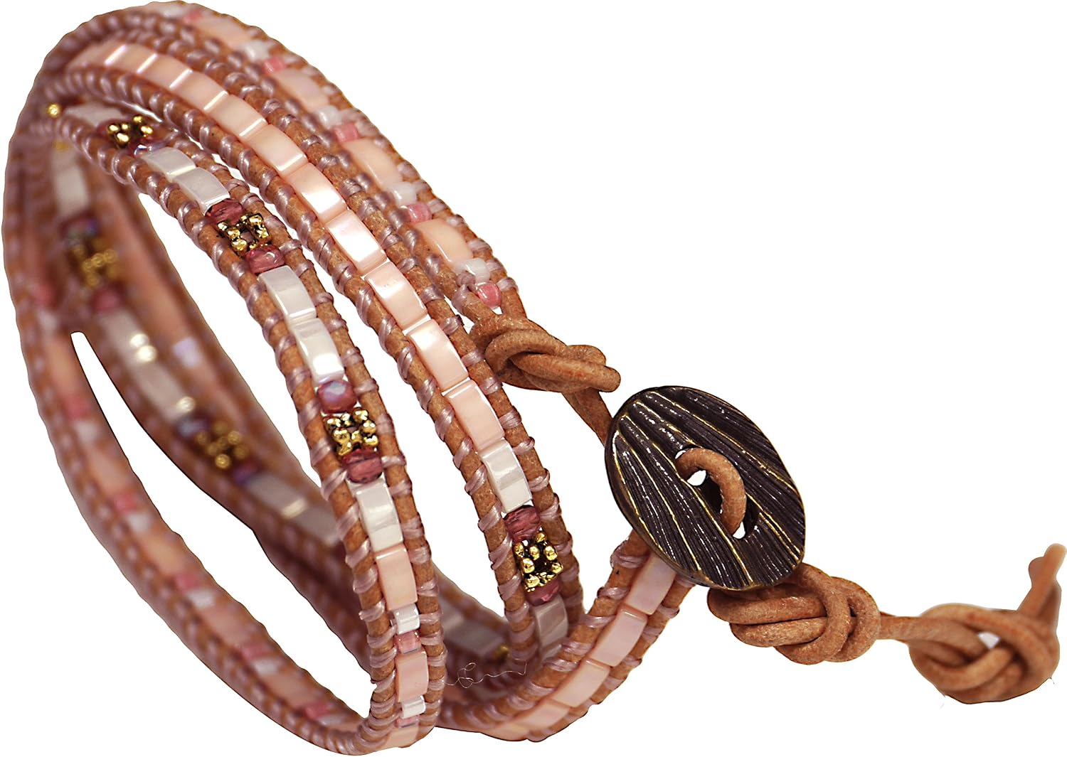 Miyuki BFK-421 Beads Kit, 3 Layers Wrap Bracelet Pink