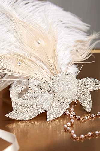 Miniatura 3 de BABEYOND Art Deco - Diadema de plumas de los años 20 con flapper de los años 20 para rugir con plumas de gran Gatsby accesorios de los años 20