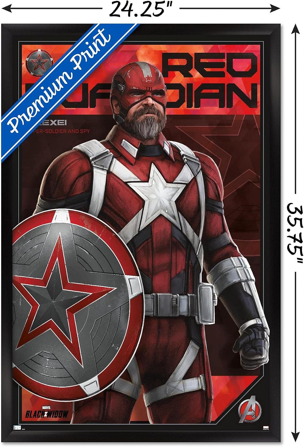 Trends International Marvel: Year of The Shield - Red Guardian Wall Poster, 34L x 22.4W, Black Framed Version