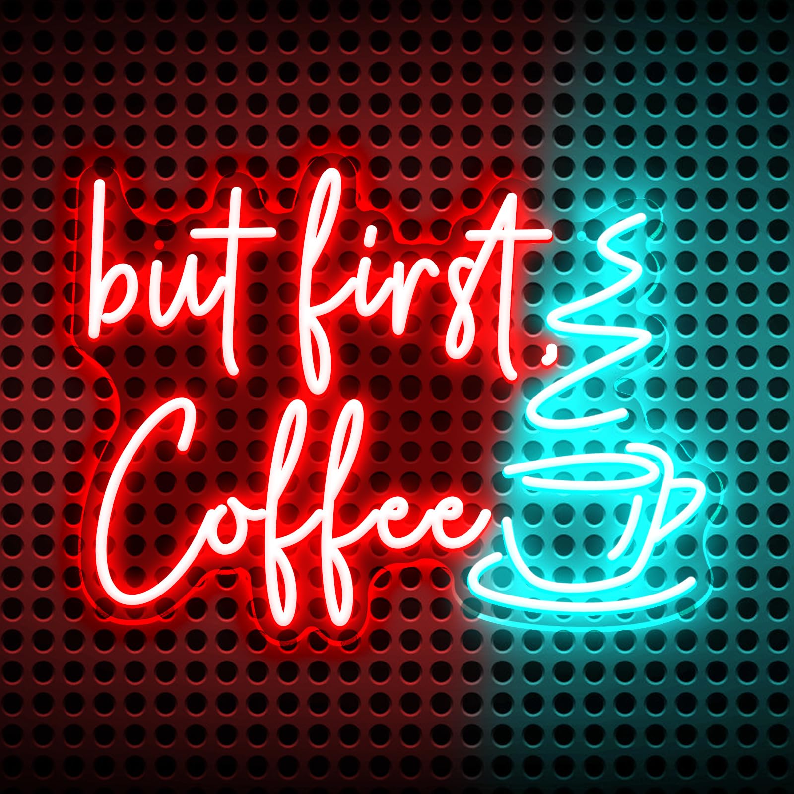 But First Coffee Neon Sign Led Neon Light Signs 5V Home Coffee Station Kitchen Office Wall Decor Sign for Cafe Bar Party Living Room Sign Gift USB Powered with Dimmable Switch 13.78" X 11.81"