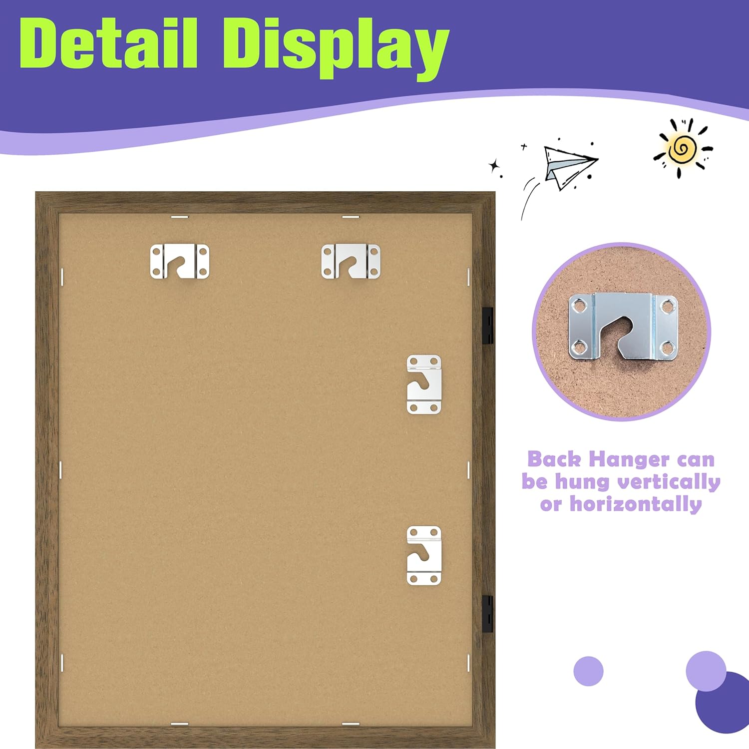 FrameWorks 2-Pack, 10" x 12.5" Dark Oak Wooden Kids Art Frame with Magnetic Door – Display for 3D Artwork, Photos, Crafts – Gallery Style Edges Wall Decor for Home, Playroom, Easy Access Frame