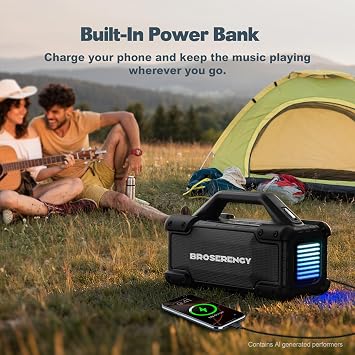 Portable Bluetooth Speaker Wireless Lights, Bluetooth Speaker Loud Stereo Sound, Outdoor Water Resistant Bluetooth Speaker 300W(Peak) Party Lights EQ TWS USB AUX TF IPX6 Party/Beach/Garage, Black