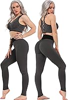 Vista 104 de SEASUM - Pantalones de yoga de cintura alta para mujer, con control de abdomen y realce de glúteos, leggings favorecedores para entrenar y correr