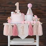 JUIIZAY Baby Boy First Birthday Party Decorations Blue High Chair Banner 1st Birthday Crown Cake Topper 1st Decor