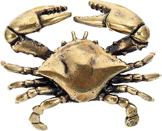 BESPORTBLE Brass Crab: Crab Sculpture, Mini Crab Figurine, Animals Brass Decor, Lucky Crab Sculpture Feng Shui Crab