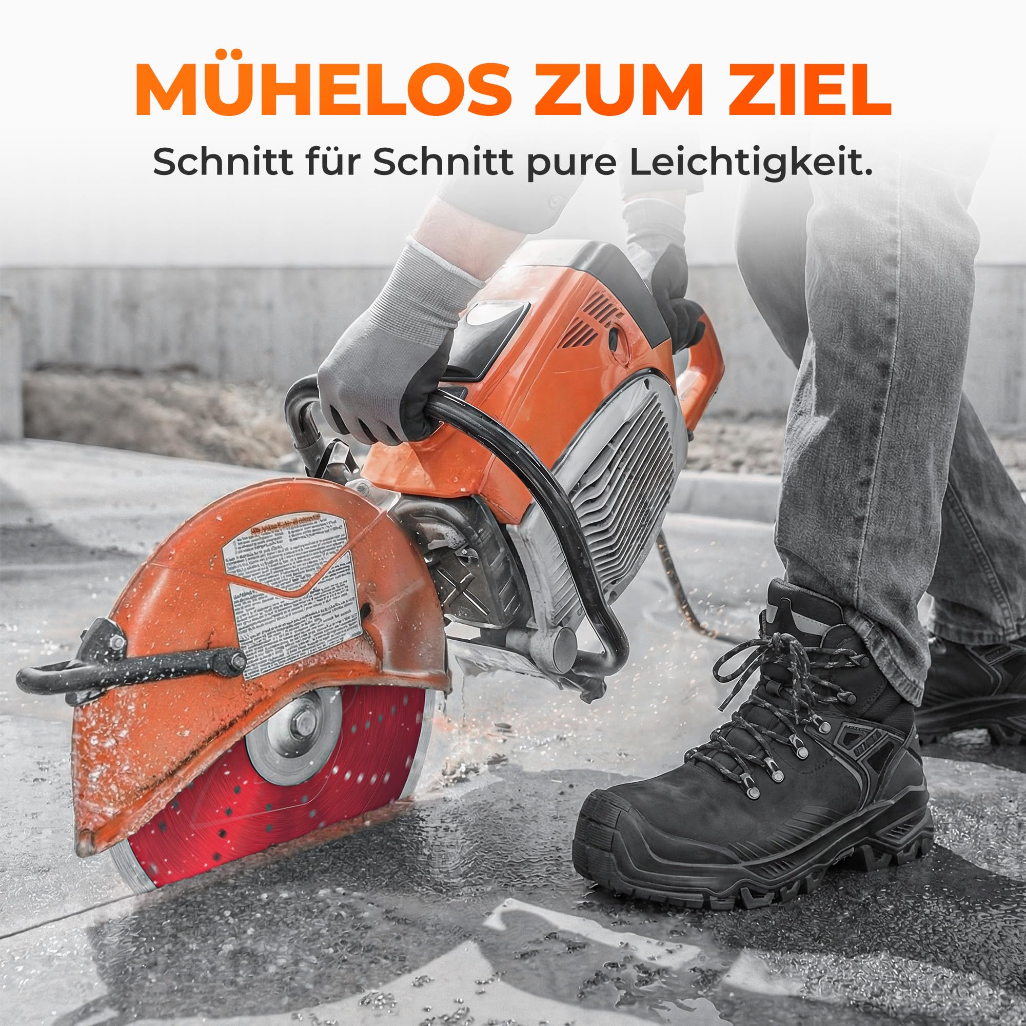 BAUBECK Diamanttrennscheibe 350 x 25,4 mm für Beton, Stahlbeton & Stein, Turbo Diamantscheibe, langlebige Profi Trennscheibe