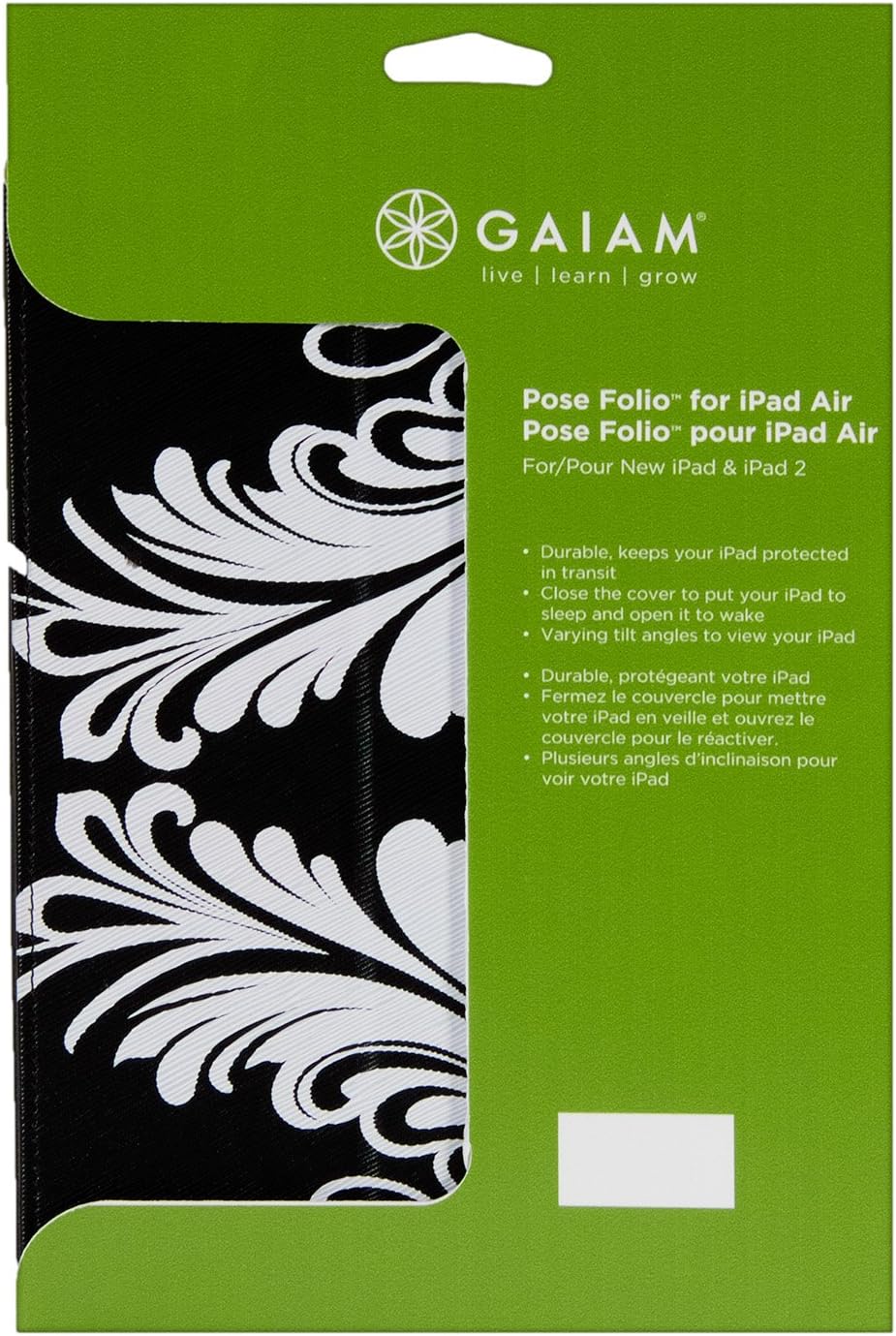 Allsop Gaiam Pose Folio Case for iPad Air - Black and White Watercress (31006)