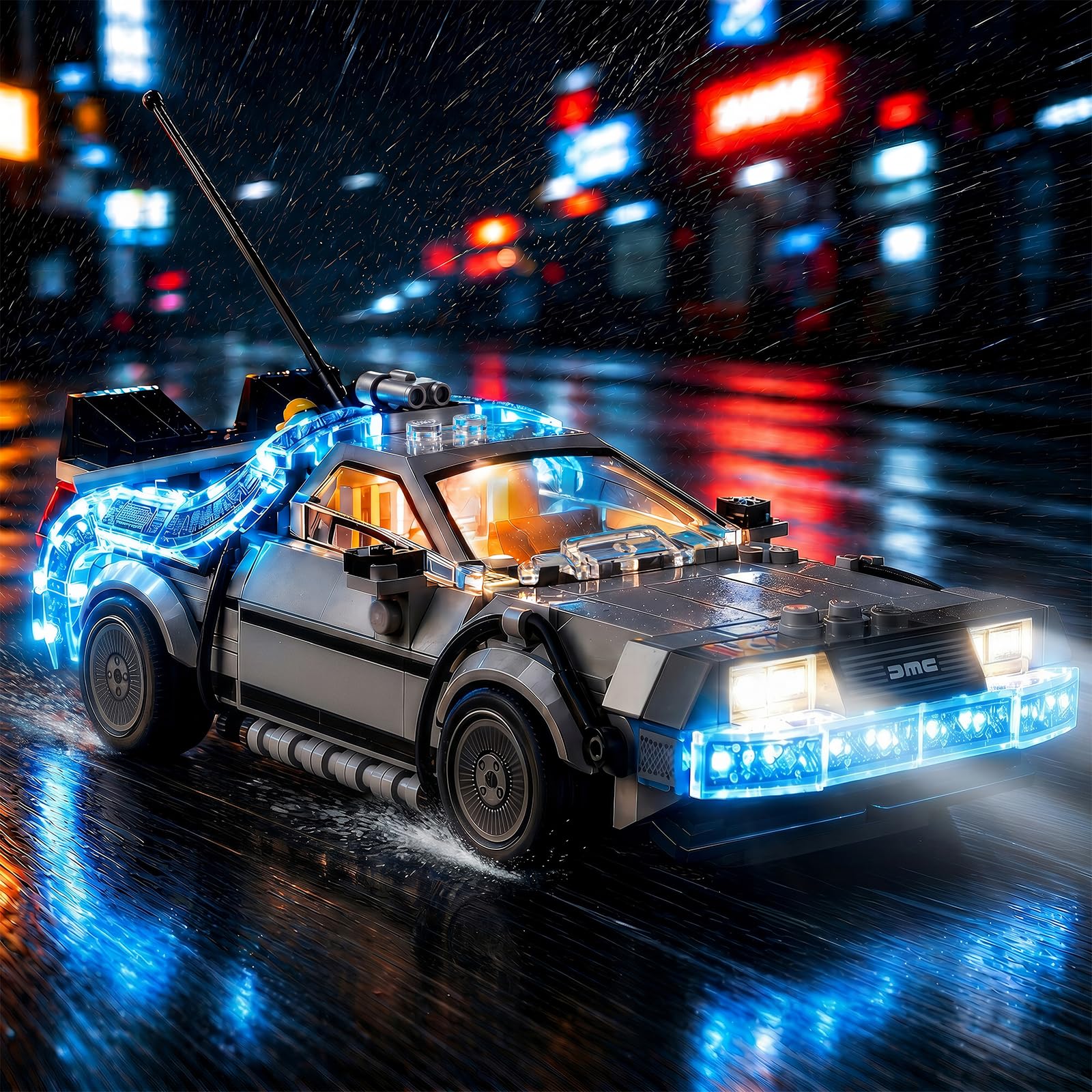 Kyglaring Led Licht Kompatibel mit Lego Speed Champions Zeitmaschine aus Zurück in die Zukunft 77256 Bausteine, LED Beleuchtungszubehör für das Lego Modellset 77256 (Nicht Enthalten Modell)