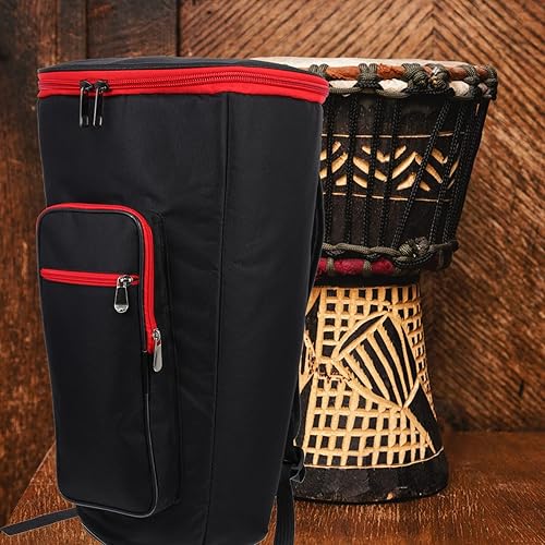 Miniatura 5 de Djembe Drum Bag 12 Inch, Djembe Backpack Padded Gig Bag with Shoulder Strap, Accessories Pockets, Double Layer, Djembe Drum Carrying Case