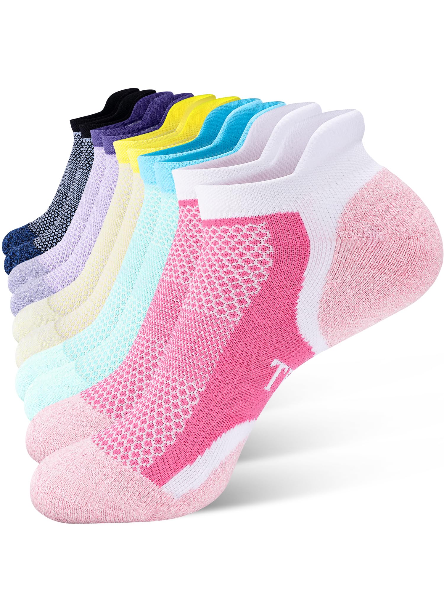 Trusiel Ankle Compression Socks for Women Running Moisture Wicking 5 Pairs