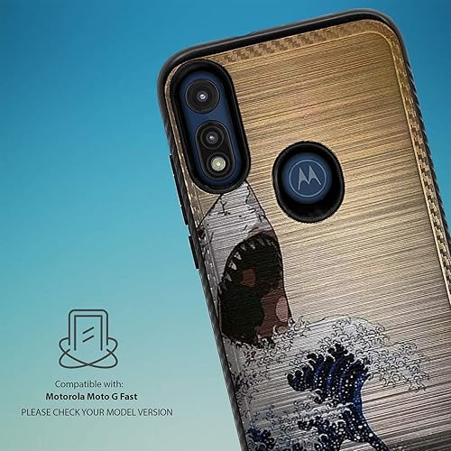 Miniatura 10 de CasesOnDeck Funda híbrida compatible con Motorola Moto E (2020)  Moto E Armadura cepillada Funda protectora delgada contra golpes (no pisar sobre mí)