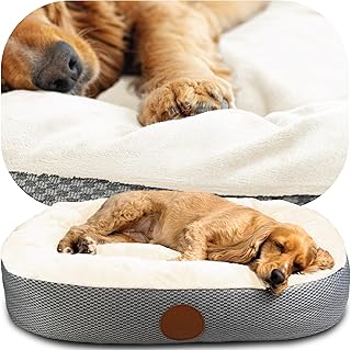 Elite Paws™ UK: Washable Luxury Dog Bed with Dual-Layer Cushion & Foam + Bolstered Sides for Head, Neck & Joint Support. P...