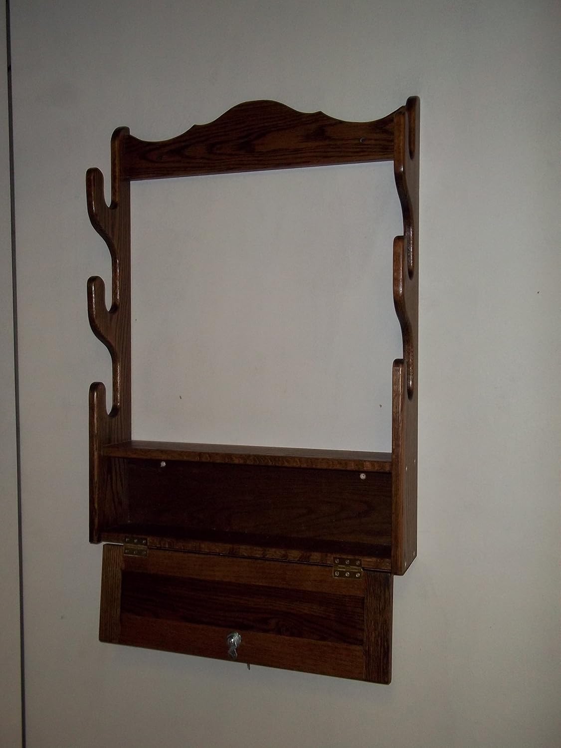 Handmade Beauty 3 Gun Rack with Locking Storage Compartment ~ Walnut Finish