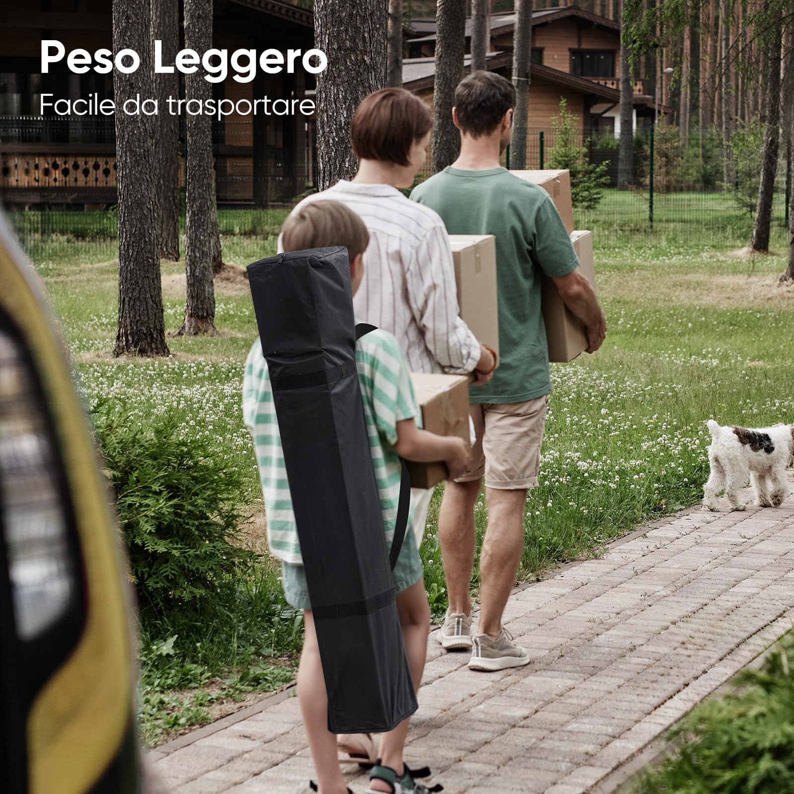 Quictent Gazebo Pieghevole Portatile 3x3m con Borsa da Trasporto, Rifugio Leggero per Feste, Campeggio, Festival ed Eventi di Giardino, Bianco