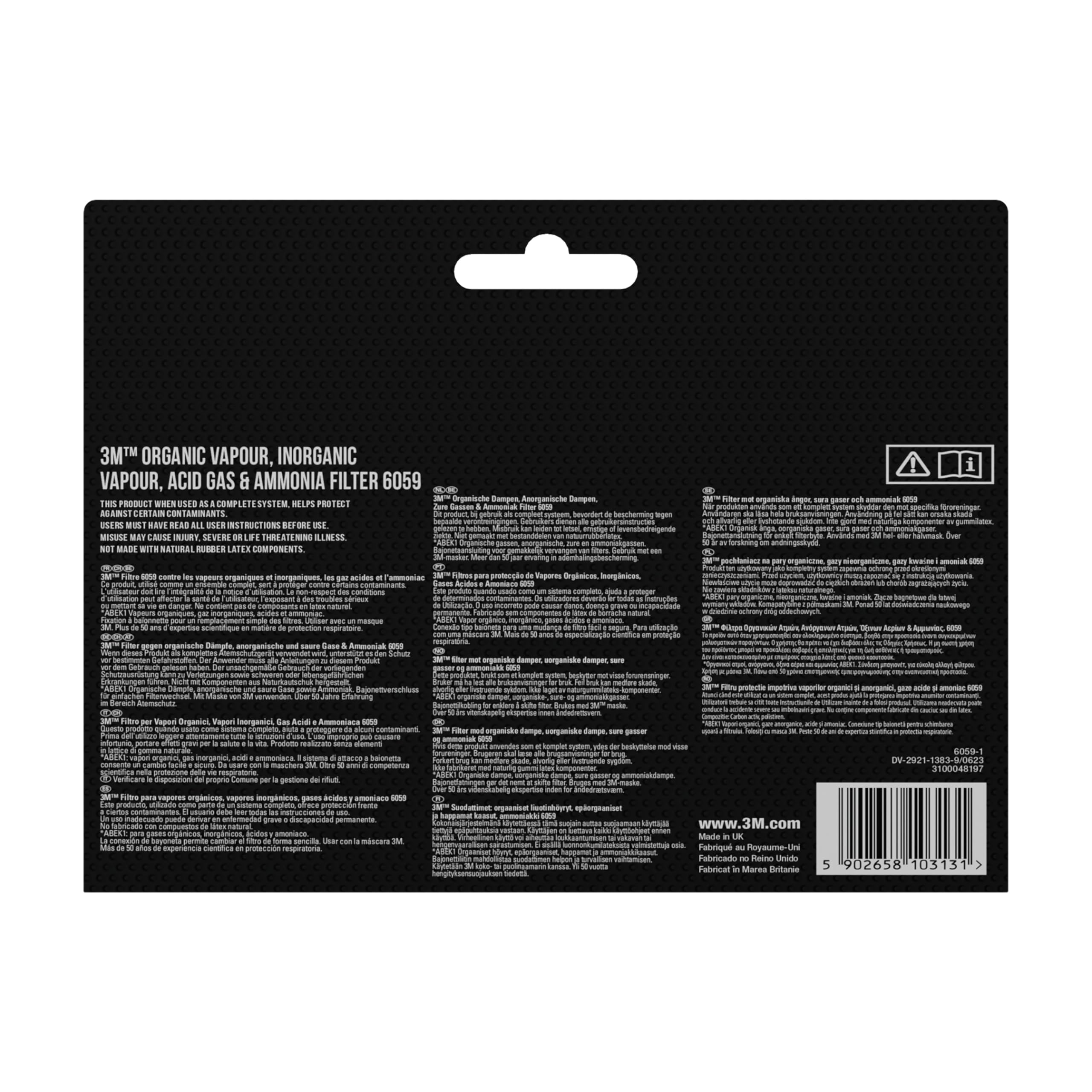 3M Filterpatrone 6055, A2 Organische Dämpfe, 4 Paar/Packung