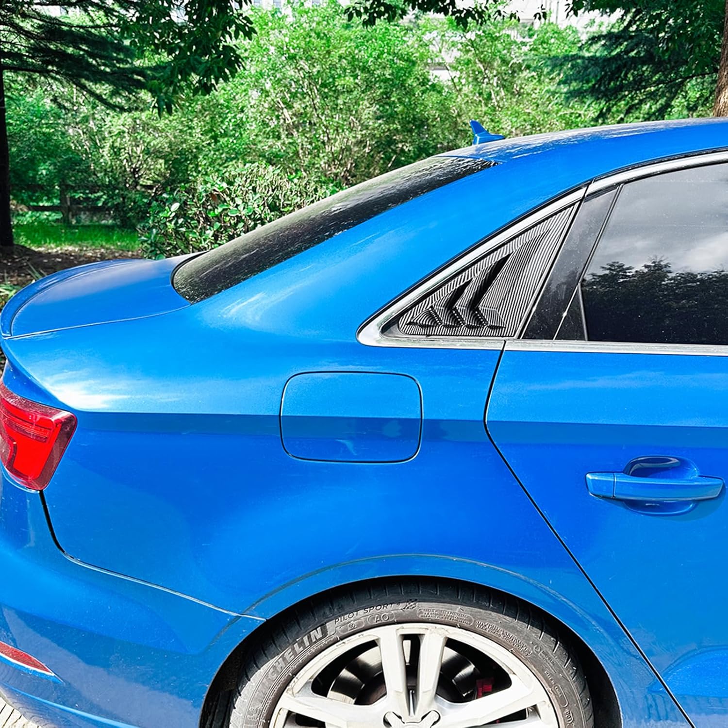 Rear Side Window Louver Shutter Trim For Audi A3 S3 8V 2014-2020 2015 Black