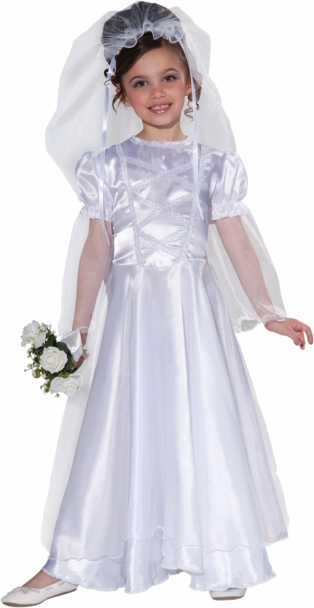 Rubies Girl's Forum Little Bride Wedding Belle Costume Dress and Veil, Medium for themed parties and Halloween