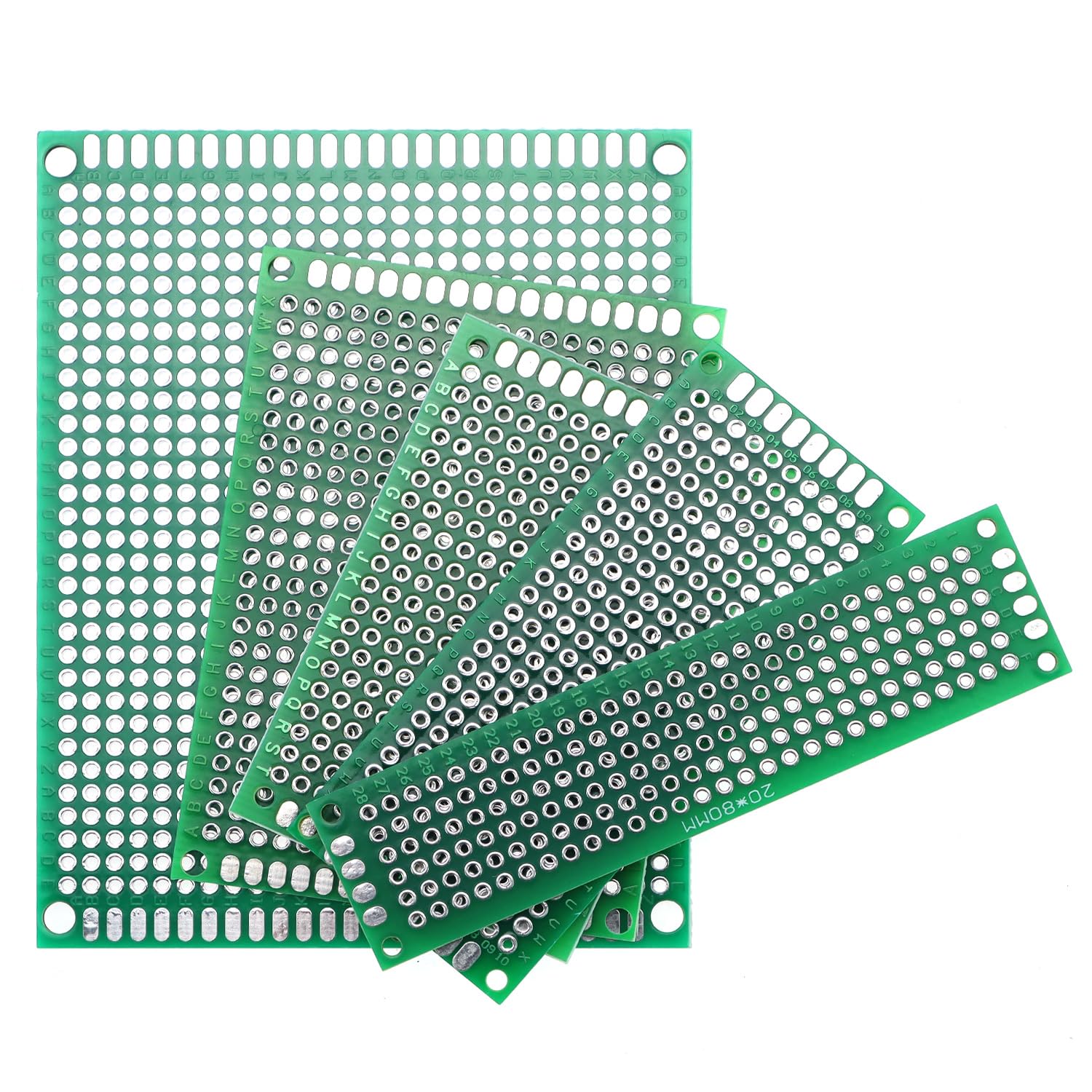 QWORK® 32 Pezzi prototipo PCB a doppia faccia, 6 dimensioni schede PCB, breadboard, compatibile con Arduino progetti
