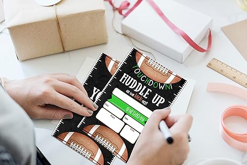 Miniatura 3 de OZTEMETY Invitaciones de cumpleaños de fútbol, invitaciones deportivas para fiestas de cumpleaños para niños y niñas, tarjetas de invitación para