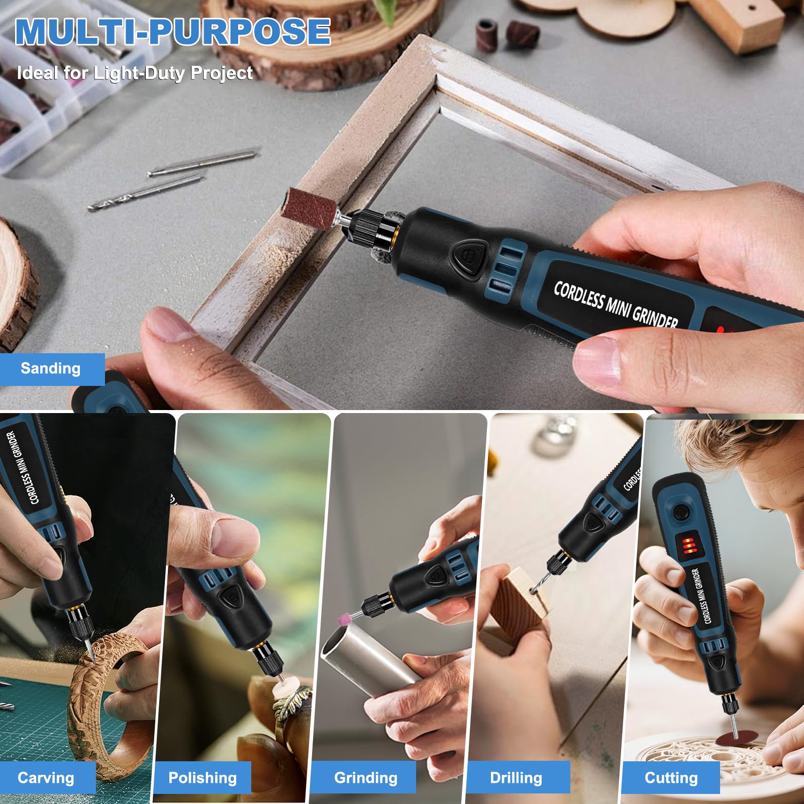 Penna elettrica per incisione con 96 punte, regolabile fino a 15.000 giri/min, ricaricabile via USB, per gioielli, legno, vetro, metallo e ceramica, incisione portatile DIY