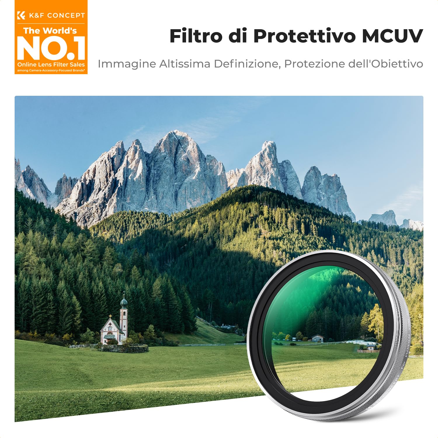 K&F CONCEPT Nano-Xcel Filtro di Protezione UV compatibile con Fujifilm X100 Serie, Filtro MCUV con 28 Strati di Rivestimento Nano Compatibile con Fujifilm X100 X100S X100F X100T X100V X100VI(Argento)