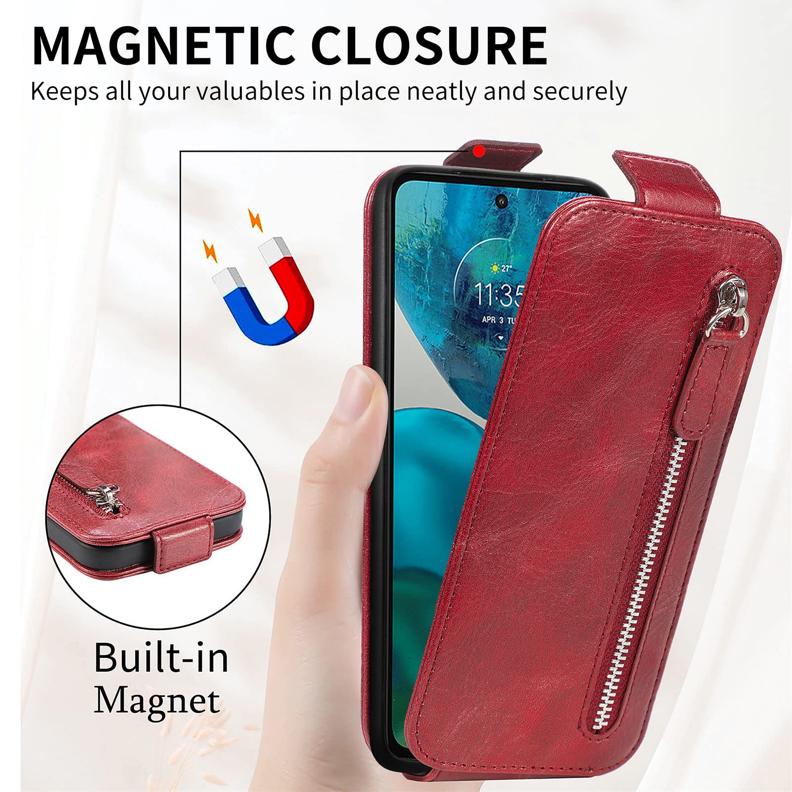 Amazon.co.jp: Motorola Moto g52j 5G ケース レザー 手帳型 縦型