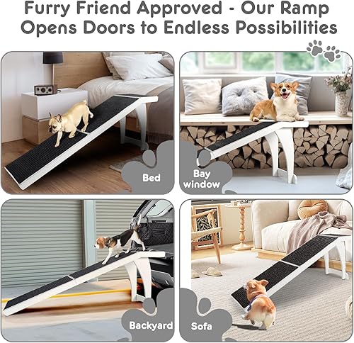 Miniatura 3 de TOFUUMI Rampa para perros para cama, rampa plegable para mascotas, escaleras para perros, rampa, escalones portátiles para perros adecuados para
