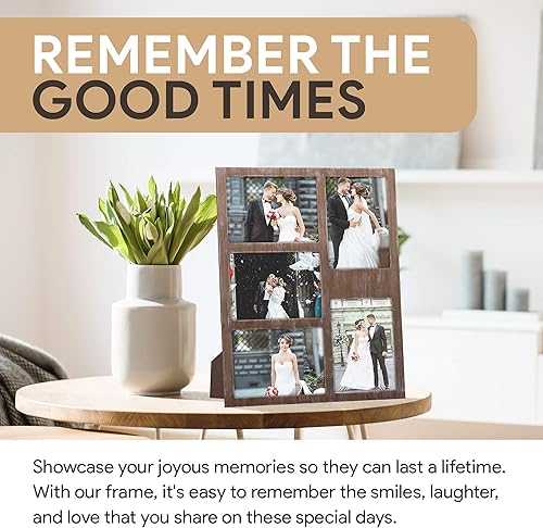 Miniatura 9 de Great Lakes Memories GLM - Marcos de fotos de collage de 4 x 6 o 5 x 7 pulgadas para pared, capacidad para 5 fotos con vidrio y paspartú, collage de