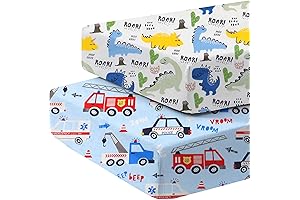 Fitted Toddler Sheet Boy Dinosaur and Car Theme