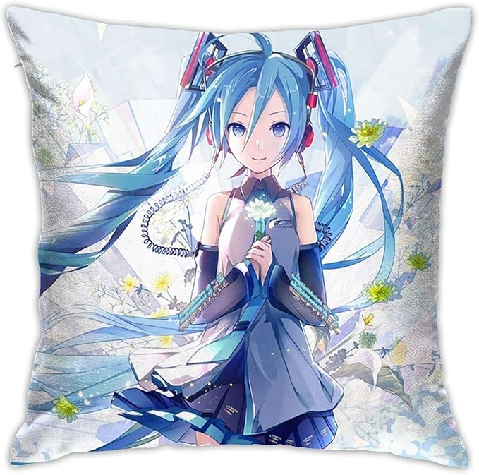 Amazon Co Jp クッションカバー 初音ミクhatsune Miku 装飾枕カバー 背当てカバー 抱き枕カバー 45x45cm 座布団カバー 車用クッションカバー 隠しファスナー 椅子 車内 ベッド 装飾 飾り ファッション