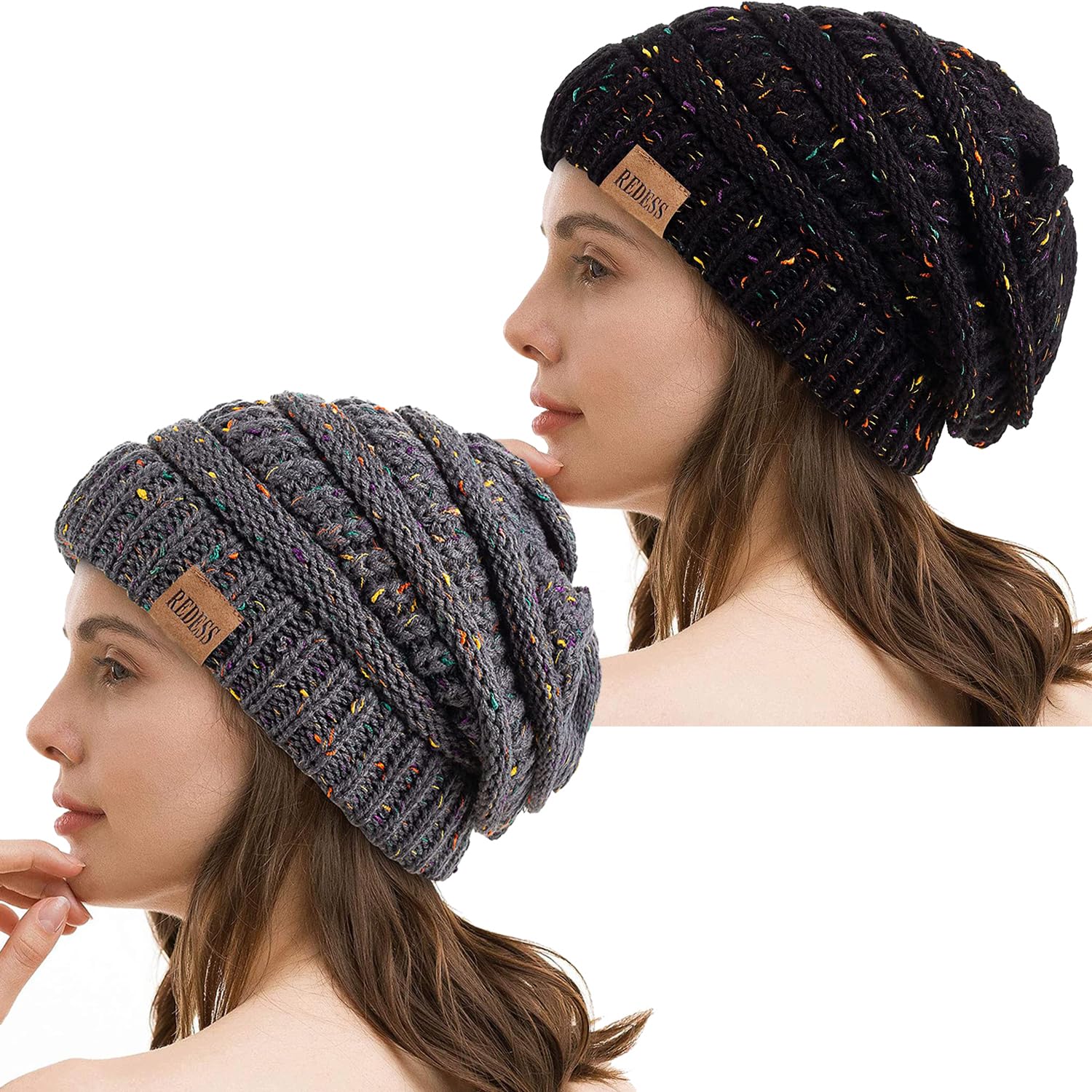 REDESS Slouchy Beanie Hat per Uomo e Donna Winter Warm Chunky Soft Oversize Cable Knit cap