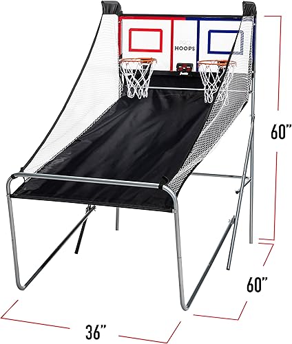Miniatura 8 de Franklin Sports Basketball Arcade Shootout - Indoor Electronic Double Basketball Hoop Game - Dual Pro Hoops Basketball Shooting with Electronic