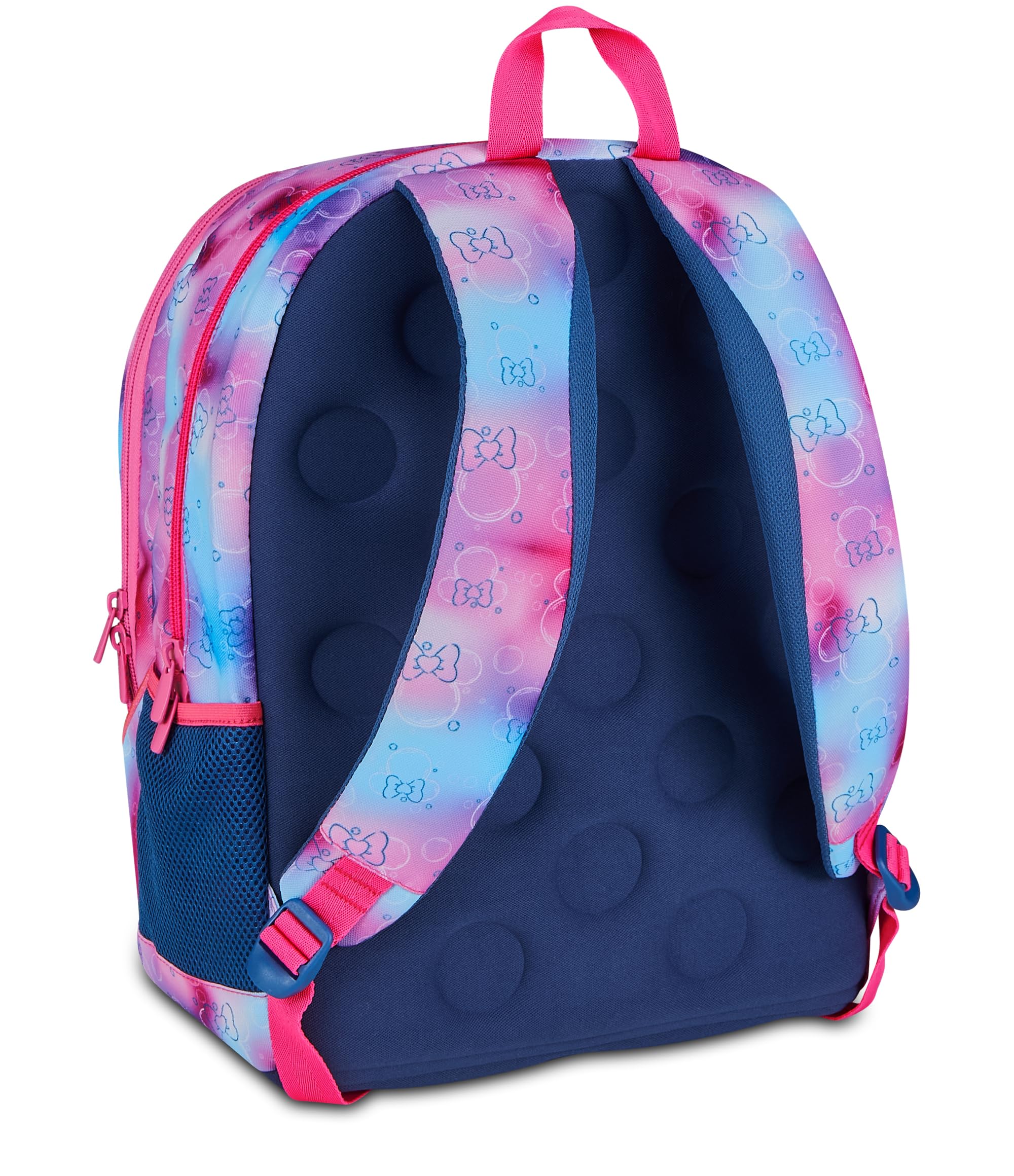 Seven Minnie Mouse Zaino Scuola Doppio Scomparto, Tasca Porta Borraccia, Tasca Porta PC, Spallacci imbottiti, Bambine e Ragazze, rosa/blu