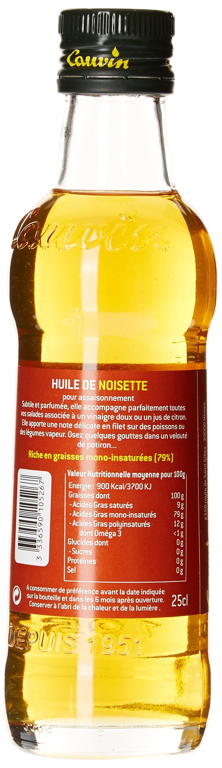 Cauvin Huile de Noisette 25 cl