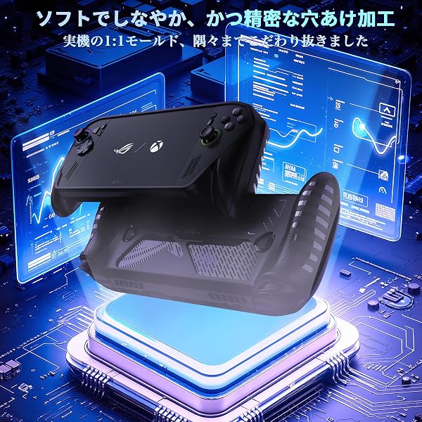 For ASUS ROG Xbox Ally/ROG Xbox Ally X ケース RC73XA-Z2E24G1T 7インチ Greerass ASUS ROG Xbox Ally/ROG Xbox Ally X カバー 保護ケース TPU素材 擦り傷防止 完全保護 滑り止め 放熱設計 超薄型 軽量 耐衝撃 (ブラック) - 2