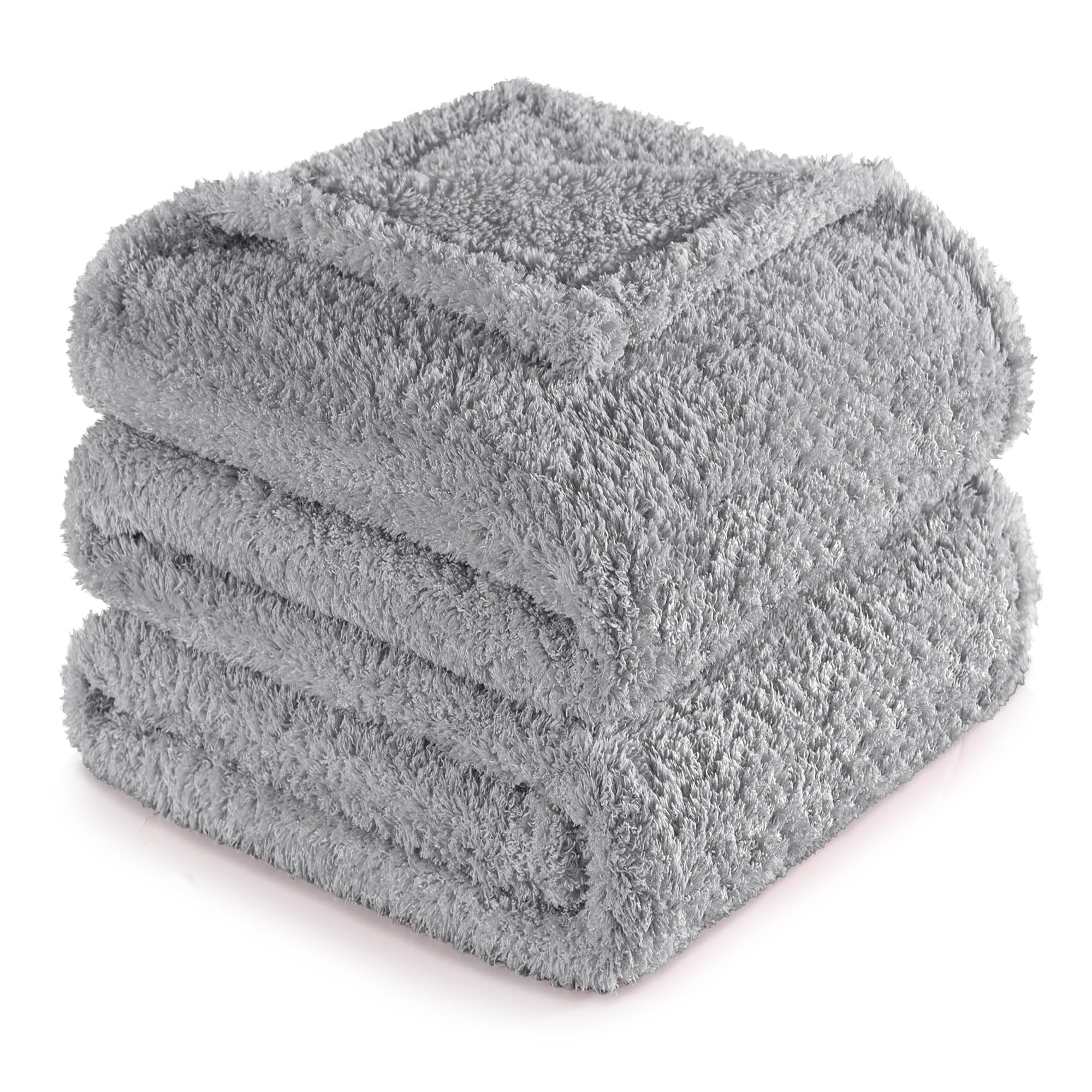 Exclusivo Mezcla Wool Blanket for Sofa, Soft, Lightweight and Fluffy Blanket for Bed, Suitable for Any Season, 230 x 270 cm, Light Grey OEKO-TEX STANDARD 100