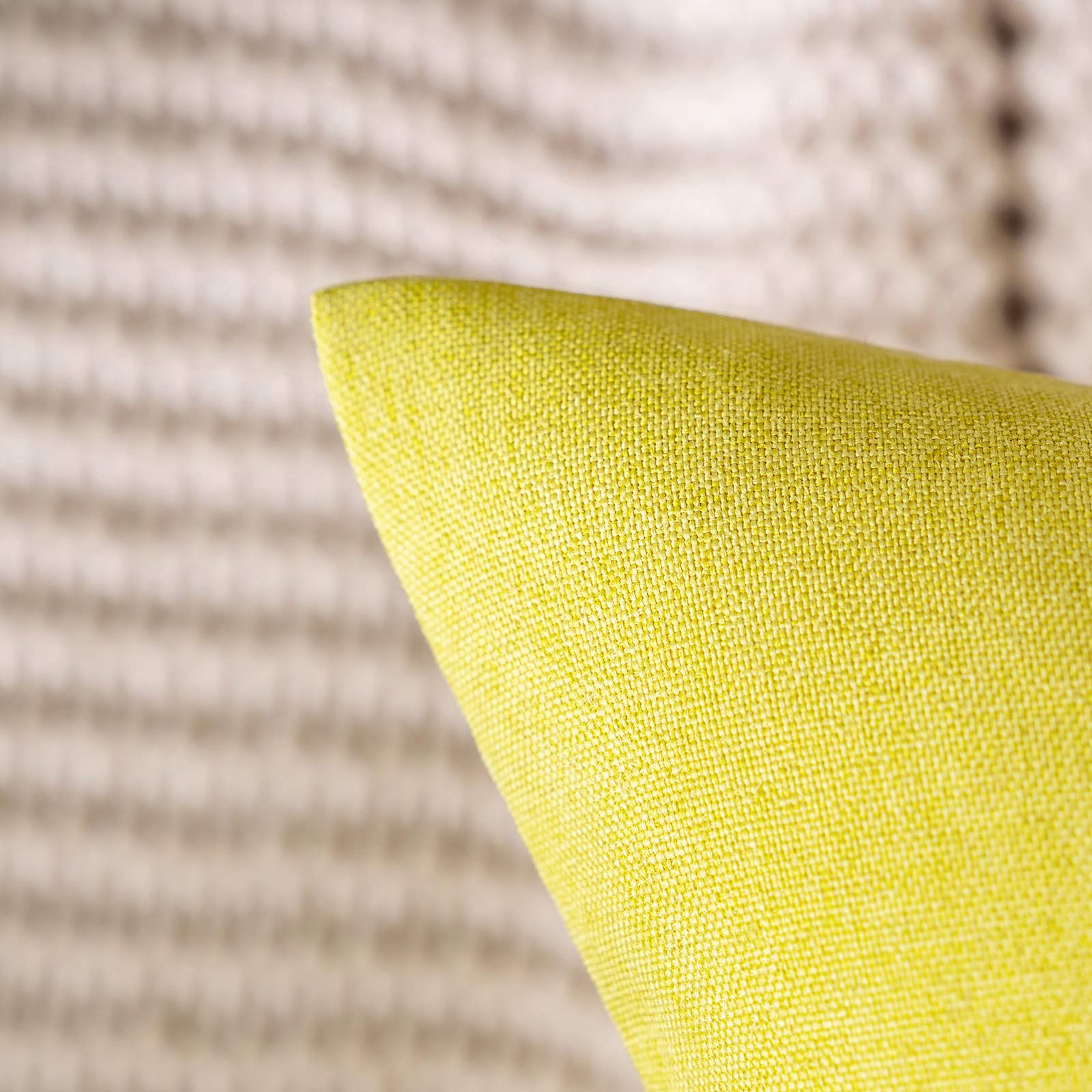 Copricuscini Rigati 2 Pezzi MIULEE - Lino Imitazione, 60x60 Cm, Grigio Chiaro Per Interni Ed Esterni - Foto 2