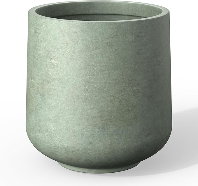Kante 11.6" Dia Round Concrete Planter, Outdoor Indoor Large Plant